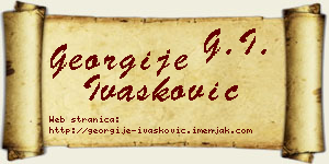 Georgije Ivašković vizit kartica